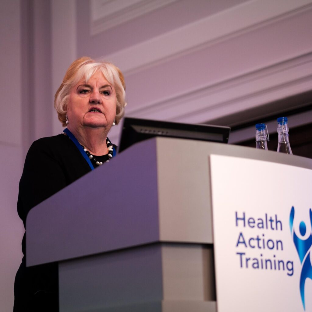 Image 2 Former UK Chief Nursing Officer and Burdett Trust Trustee Dame Christine Beasley offically opens the Health Action Training 2024 London Showcase at the Royal College of Nursing scaled e1709808382224