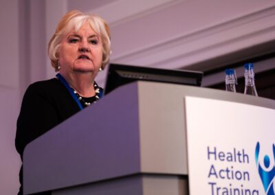 Image 2 Former UK Chief Nursing Officer and Burdett Trust Trustee Dame Christine Beasley offically opens the Health Action Training 2024 London Showcase at the Royal College of Nursing scaled e1709808382224
